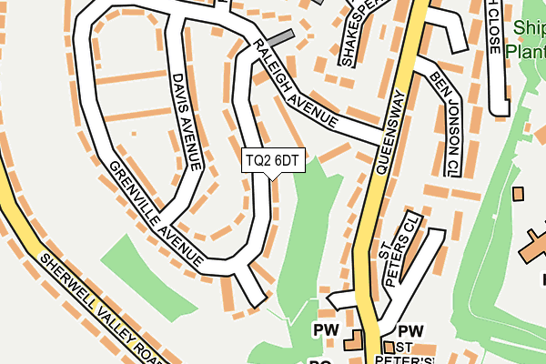 TQ2 6DT map - OS OpenMap – Local (Ordnance Survey)