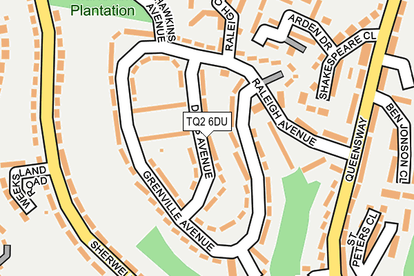 TQ2 6DU map - OS OpenMap – Local (Ordnance Survey)