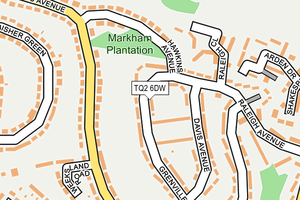 TQ2 6DW map - OS OpenMap – Local (Ordnance Survey)