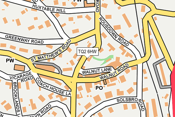 TQ2 6HW map - OS OpenMap – Local (Ordnance Survey)