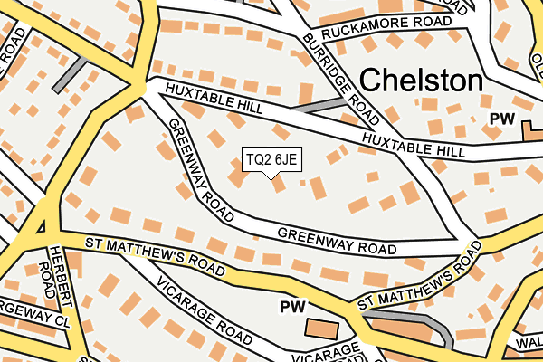 TQ2 6JE map - OS OpenMap – Local (Ordnance Survey)