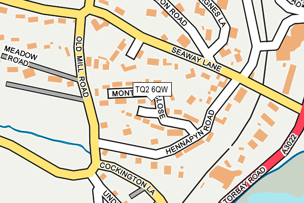 TQ2 6QW map - OS OpenMap – Local (Ordnance Survey)