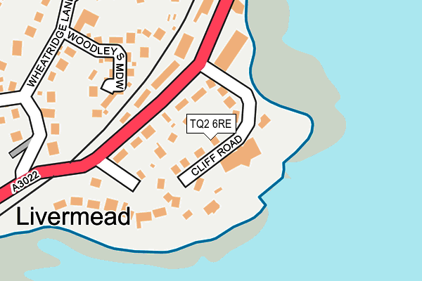 TQ2 6RE map - OS OpenMap – Local (Ordnance Survey)