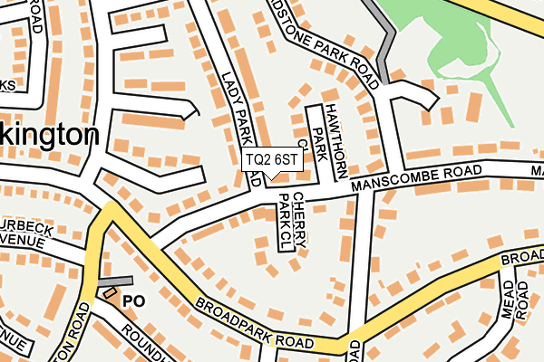 TQ2 6ST map - OS OpenMap – Local (Ordnance Survey)