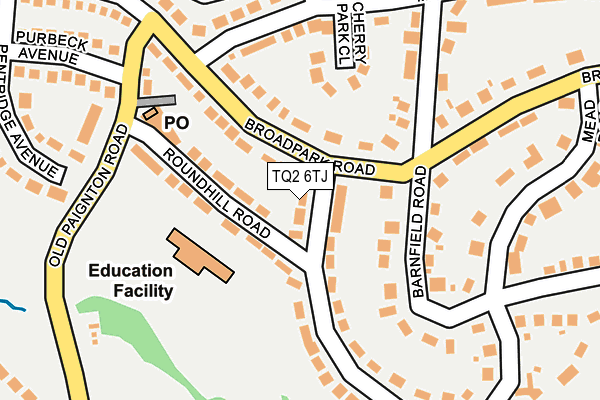 TQ2 6TJ map - OS OpenMap – Local (Ordnance Survey)