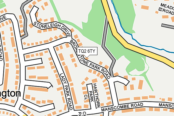 TQ2 6TY map - OS OpenMap – Local (Ordnance Survey)