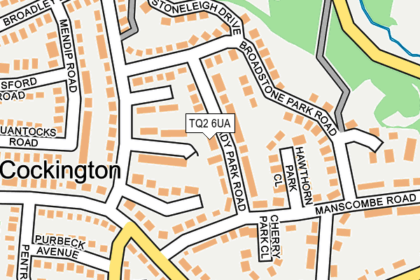 TQ2 6UA map - OS OpenMap – Local (Ordnance Survey)