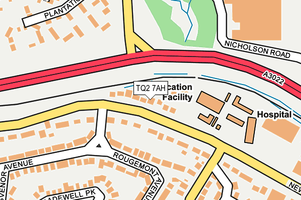TQ2 7AH map - OS OpenMap – Local (Ordnance Survey)