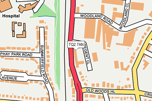TQ2 7AN map - OS OpenMap – Local (Ordnance Survey)