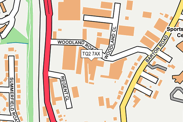 TQ2 7AX map - OS OpenMap – Local (Ordnance Survey)