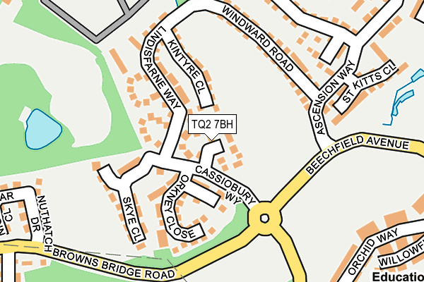 TQ2 7BH map - OS OpenMap – Local (Ordnance Survey)