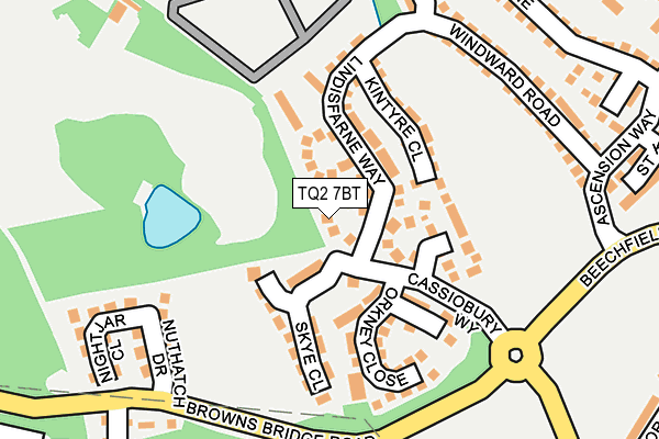 TQ2 7BT map - OS OpenMap – Local (Ordnance Survey)