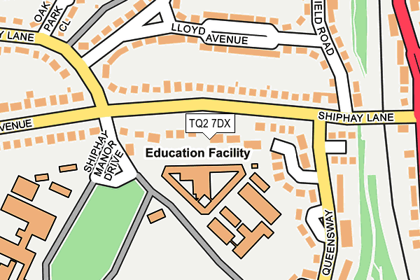 TQ2 7DX map - OS OpenMap – Local (Ordnance Survey)