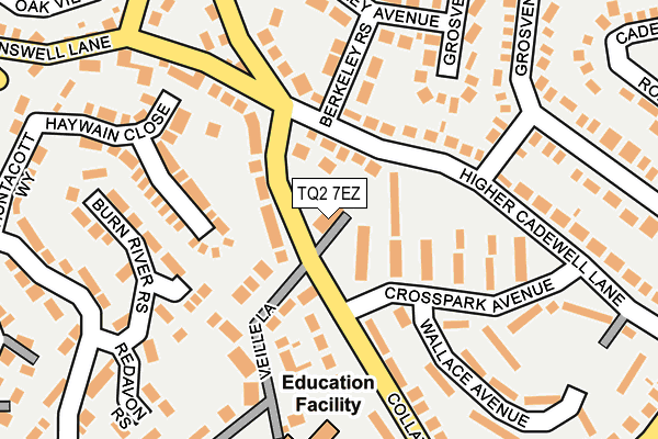 TQ2 7EZ map - OS OpenMap – Local (Ordnance Survey)