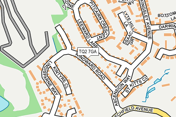 TQ2 7GA map - OS OpenMap – Local (Ordnance Survey)