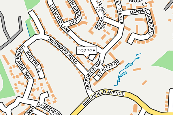 TQ2 7GE map - OS OpenMap – Local (Ordnance Survey)