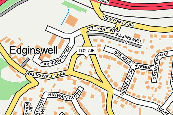 TQ2 7JE map - OS OpenMap – Local (Ordnance Survey)