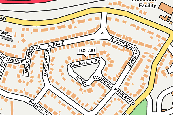TQ2 7JU map - OS OpenMap – Local (Ordnance Survey)