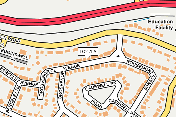 TQ2 7LA map - OS OpenMap – Local (Ordnance Survey)