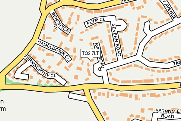 TQ2 7LT map - OS OpenMap – Local (Ordnance Survey)