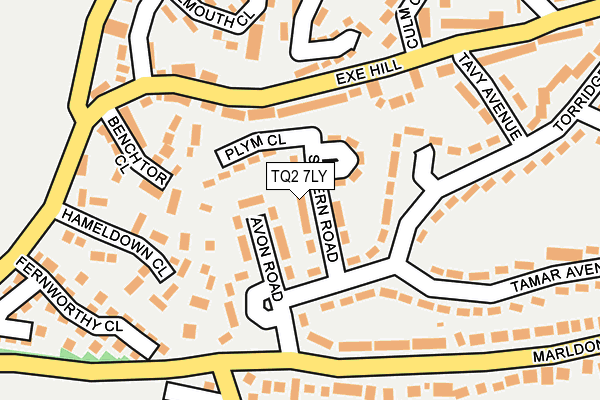 TQ2 7LY map - OS OpenMap – Local (Ordnance Survey)