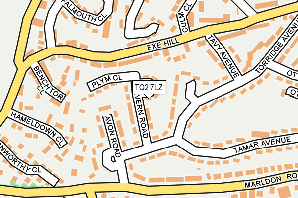 TQ2 7LZ map - OS OpenMap – Local (Ordnance Survey)