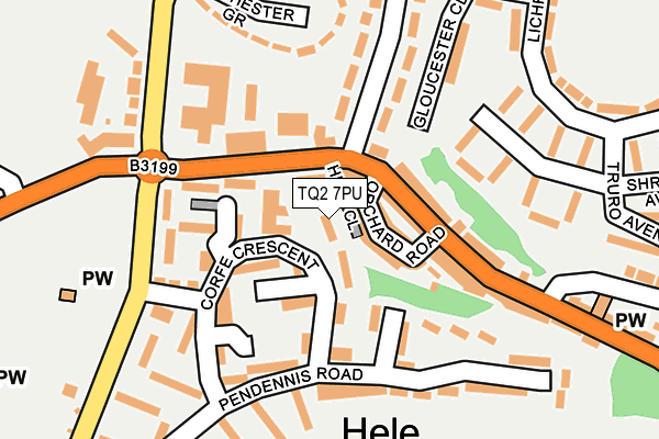 TQ2 7PU map - OS OpenMap – Local (Ordnance Survey)