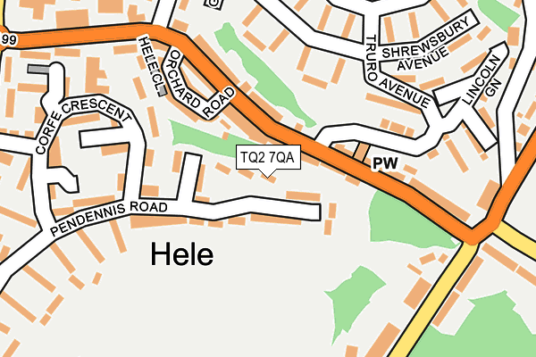 TQ2 7QA map - OS OpenMap – Local (Ordnance Survey)