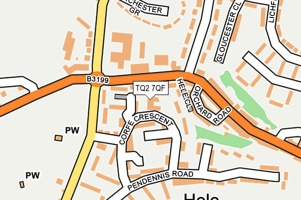 TQ2 7QF map - OS OpenMap – Local (Ordnance Survey)