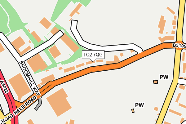 TQ2 7QG map - OS OpenMap – Local (Ordnance Survey)