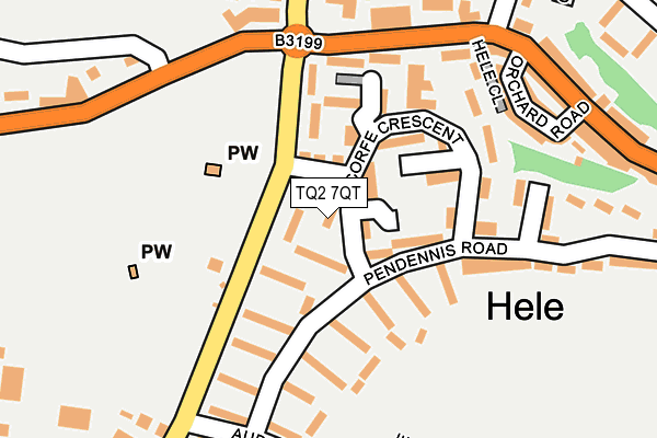 TQ2 7QT map - OS OpenMap – Local (Ordnance Survey)