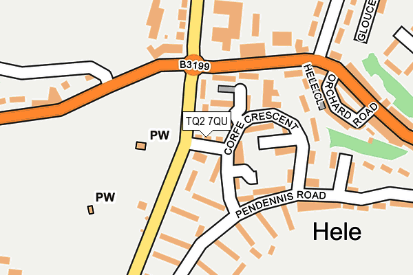 TQ2 7QU map - OS OpenMap – Local (Ordnance Survey)