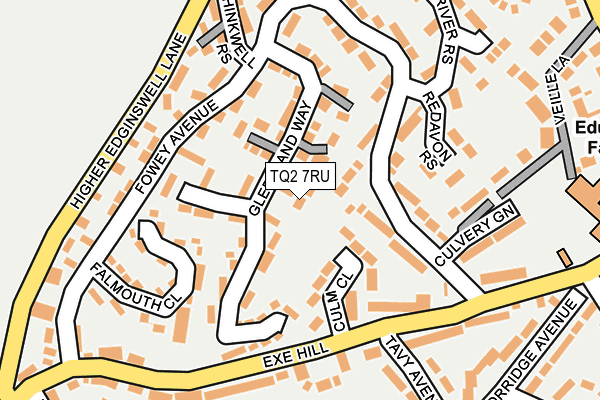 TQ2 7RU map - OS OpenMap – Local (Ordnance Survey)