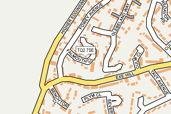 TQ2 7SE map - OS OpenMap – Local (Ordnance Survey)