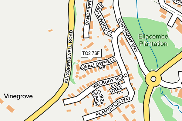 TQ2 7SF map - OS OpenMap – Local (Ordnance Survey)