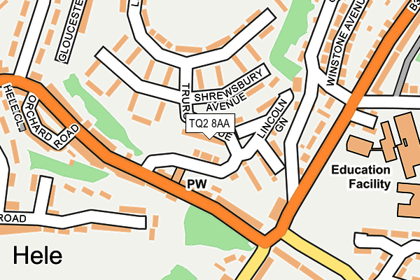 TQ2 8AA map - OS OpenMap – Local (Ordnance Survey)