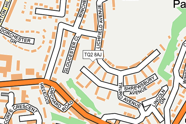 TQ2 8AJ map - OS OpenMap – Local (Ordnance Survey)