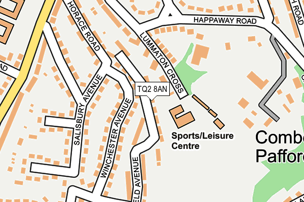 TQ2 8AN map - OS OpenMap – Local (Ordnance Survey)