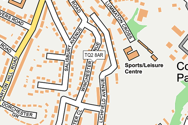 TQ2 8AR map - OS OpenMap – Local (Ordnance Survey)