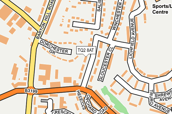 TQ2 8AT map - OS OpenMap – Local (Ordnance Survey)