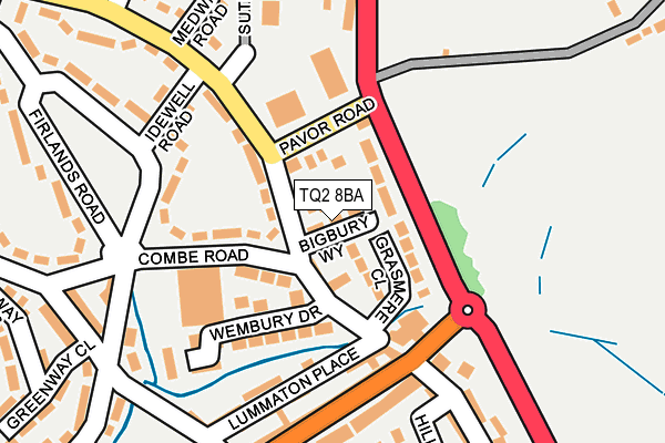 TQ2 8BA map - OS OpenMap – Local (Ordnance Survey)