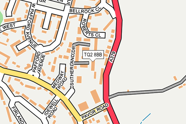 TQ2 8BB map - OS OpenMap – Local (Ordnance Survey)