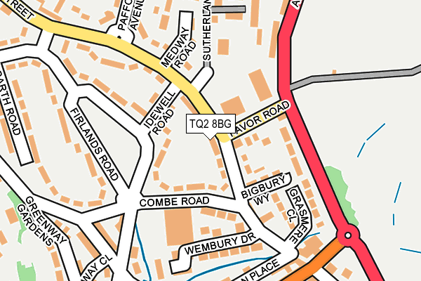 TQ2 8BG map - OS OpenMap – Local (Ordnance Survey)