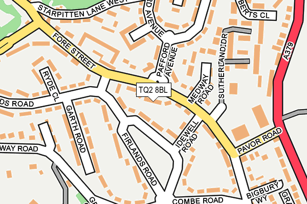 TQ2 8BL map - OS OpenMap – Local (Ordnance Survey)