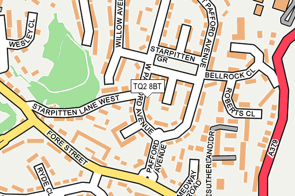 TQ2 8BT map - OS OpenMap – Local (Ordnance Survey)