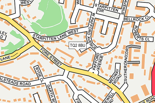 TQ2 8BU map - OS OpenMap – Local (Ordnance Survey)