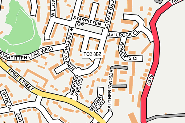 TQ2 8BZ map - OS OpenMap – Local (Ordnance Survey)