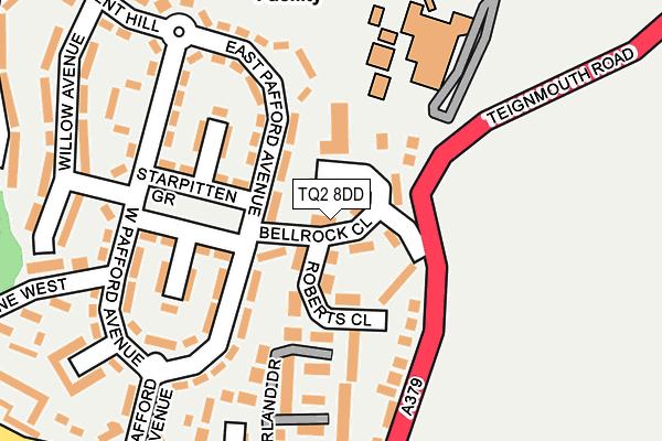 TQ2 8DD map - OS OpenMap – Local (Ordnance Survey)