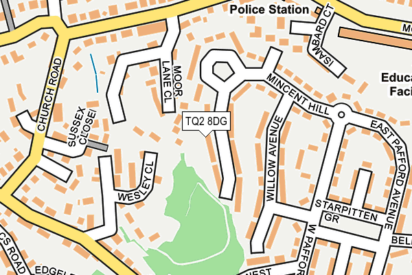 TQ2 8DG map - OS OpenMap – Local (Ordnance Survey)