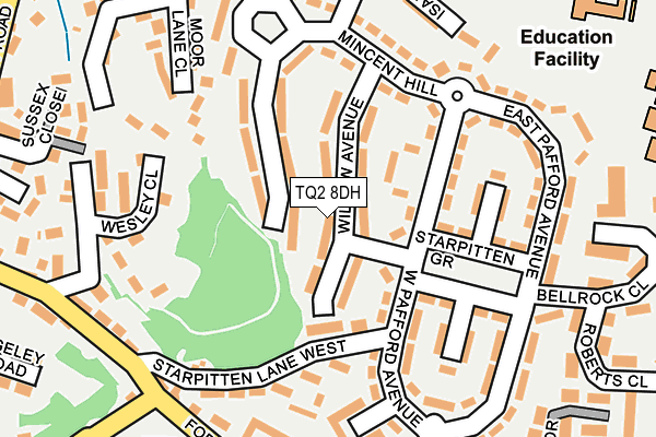 TQ2 8DH map - OS OpenMap – Local (Ordnance Survey)